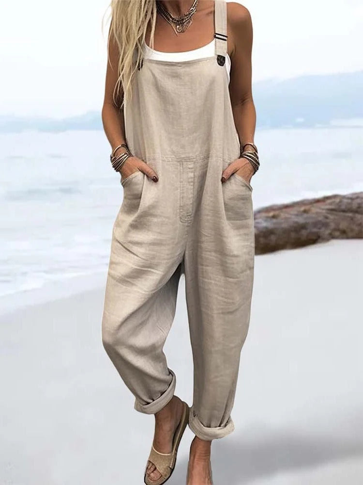 Women's Jumpsuit with a Loose Fit – Artistic Retro Print