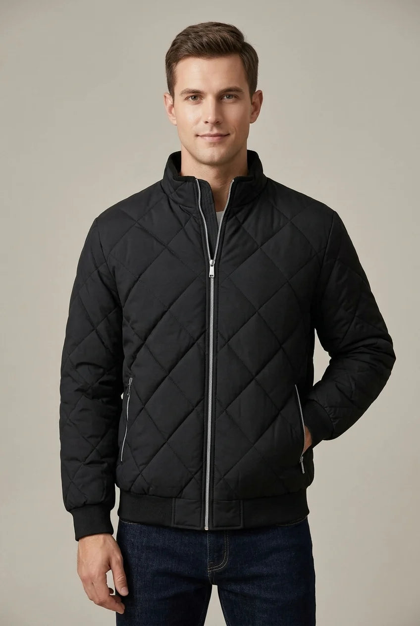 Men's Cardigan Jacket with Stand Collar – Soft Fleece Interior