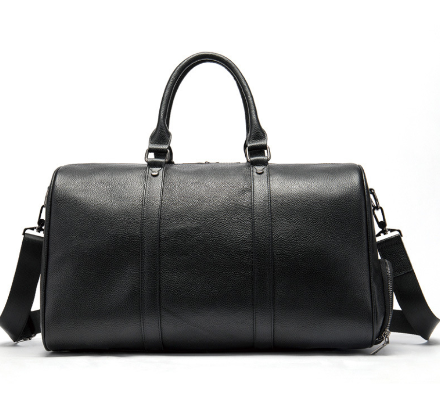 Men's Leather Travel Bag – Separate Shoe Compartment