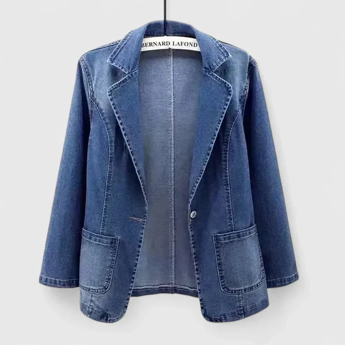 Women's Denim Jacket – Tailored Fit One-Button Notched Collar