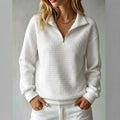 Women's Zip-Up High-Neck Sweatshirt – Honeycomb Finish