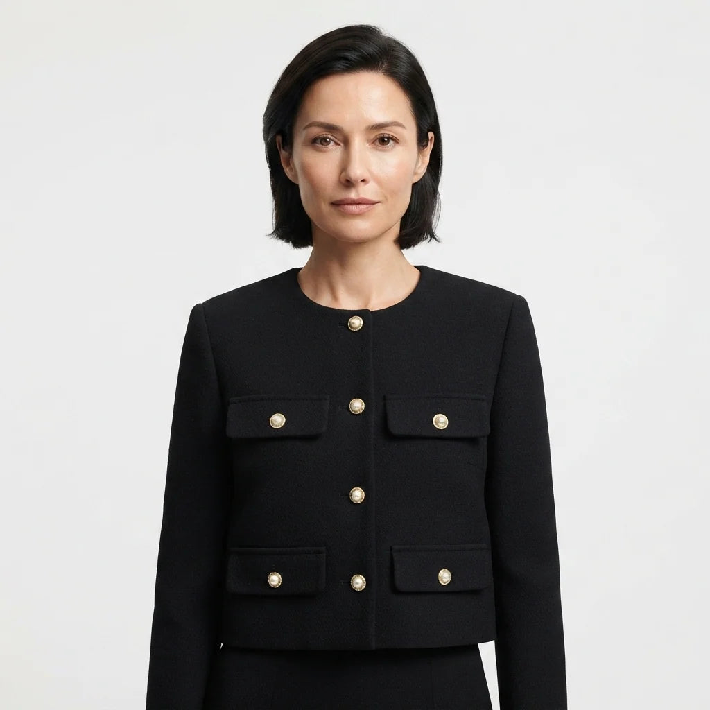 Women's Cropped Jacket - Short, Structured Cut with Clean Finish