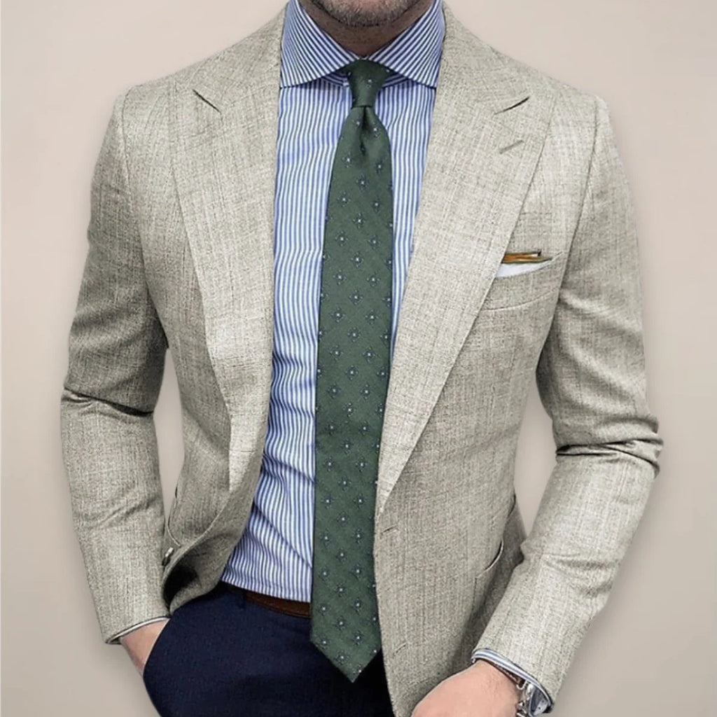 Men’s Slim Printed Jacket – Double-Buckle Detail