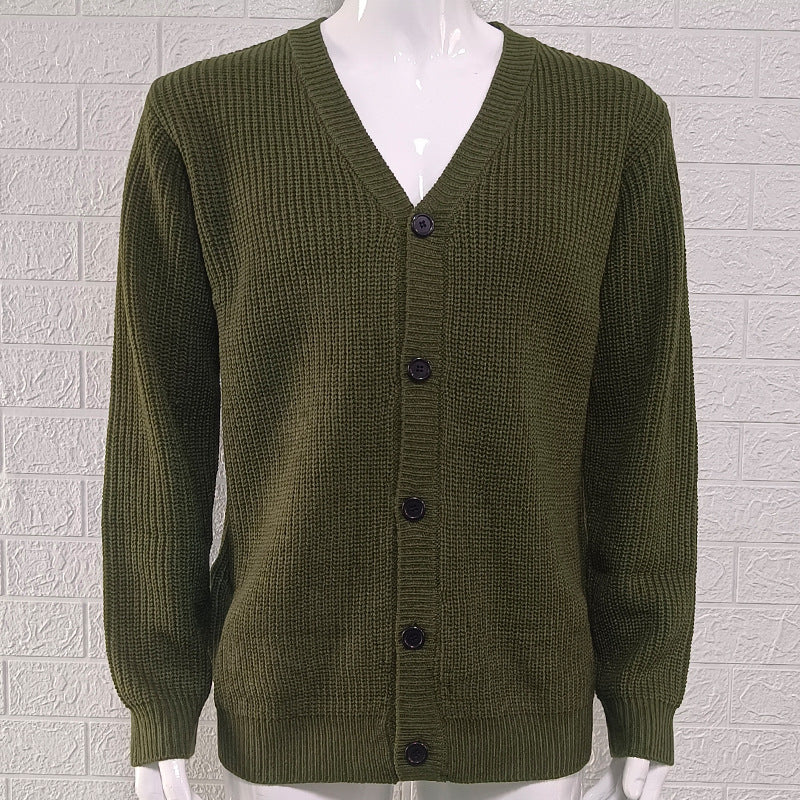 Men's Knit Cardigan – Fitted Buttoned V-Neck