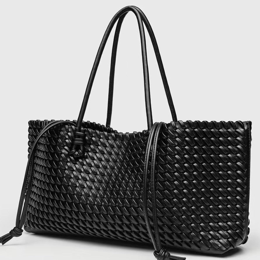 Women's Braided Tote Bag – Structured Rectangular Shape