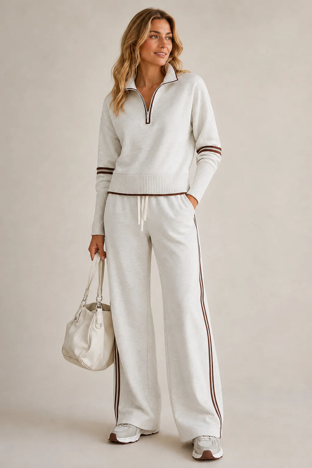 Women's Two-Piece Cotton Set – Relaxed Fit, Long Sleeves
