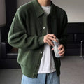 Men's Ribbed Knit Cardigan - Buttoned Relaxed Fit