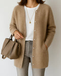 Women's Long Vest with a Relaxed Fit – Fine Knit and Patch Pockets