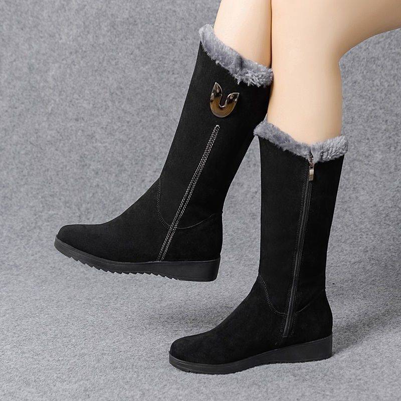 Women's Mid-Calf Boots – Warm, Non-Slip Lining