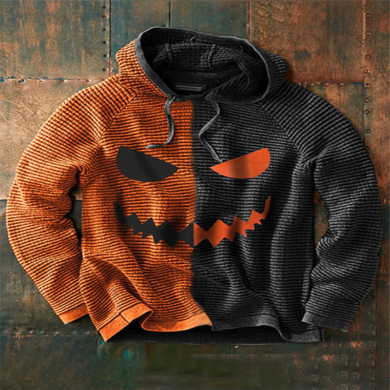 Men's Graphic Hoodie – Pumpkin Design, Relaxed Fit