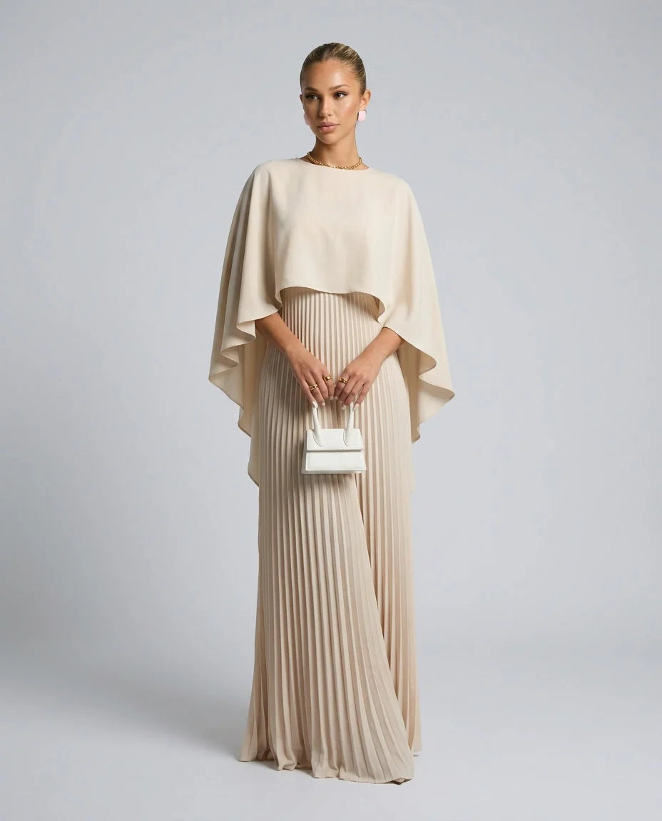Women's Maxi Dress with Batwing Sleeves, Relaxed Fit.