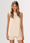 Women's Two-Piece Knit Set – Sleeveless Top & Cropped Shorts