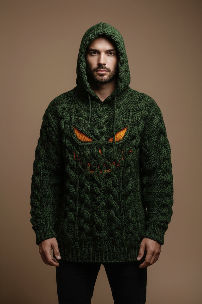Men's 3D Halloween Sweater – Loose Fit Printed Effect