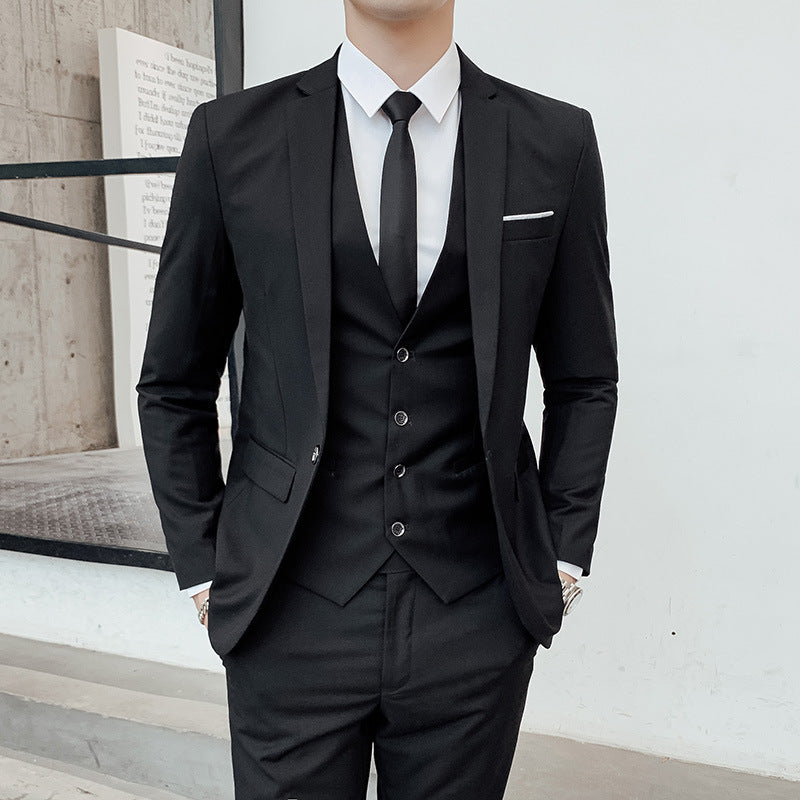 Men's 3-Piece Cotton Suit – Modern Slim Fit