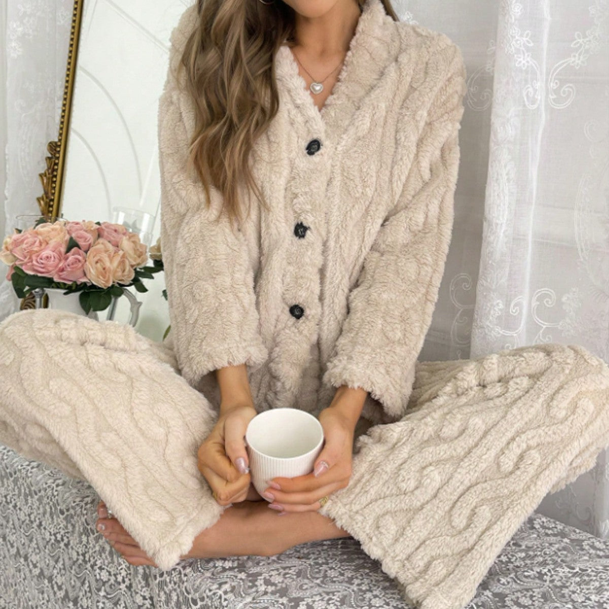 Two-Piece Women’s Cardigan Set – Chic Relaxed Loungewear