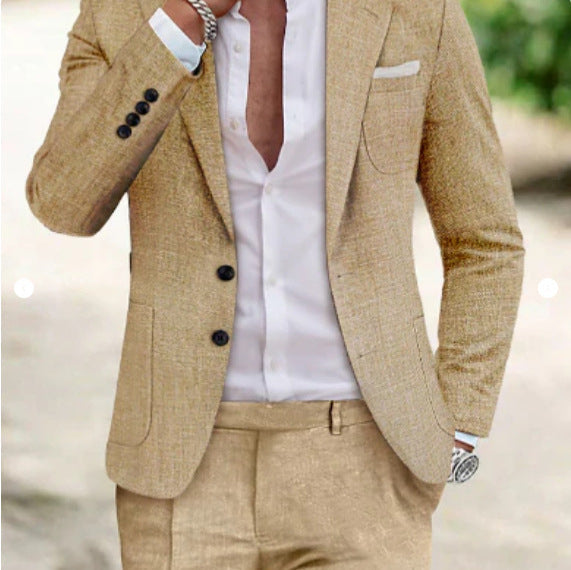 Men's Two-Piece Suit – Digital Print Modern Silhouette