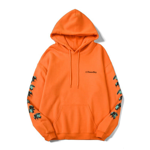 Men's Cotton Hooded Sweatshirt - Relaxed Fit with Animal Design