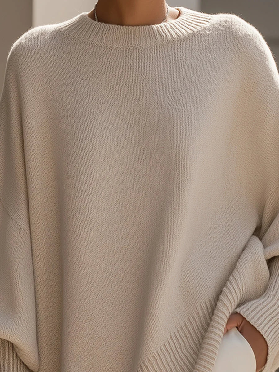 Women's Oversized Knit Sweater – Loose and Thick Fit