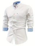 Men's Cotton and Linen Shirt – Straight Fit Long Sleeve