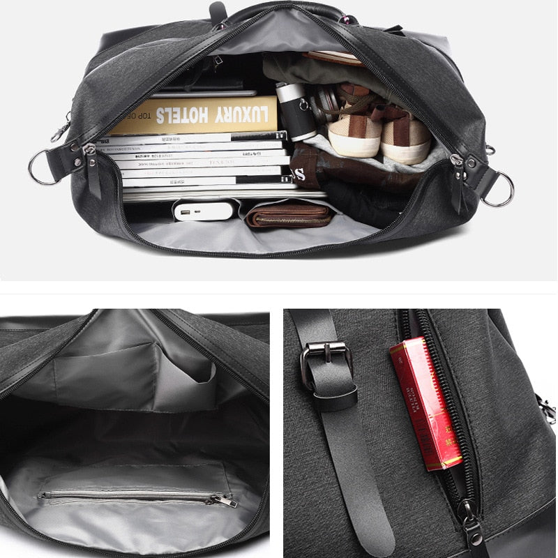 Men's Large Capacity Travel Bag – Water-Repellent Oxford Fabric