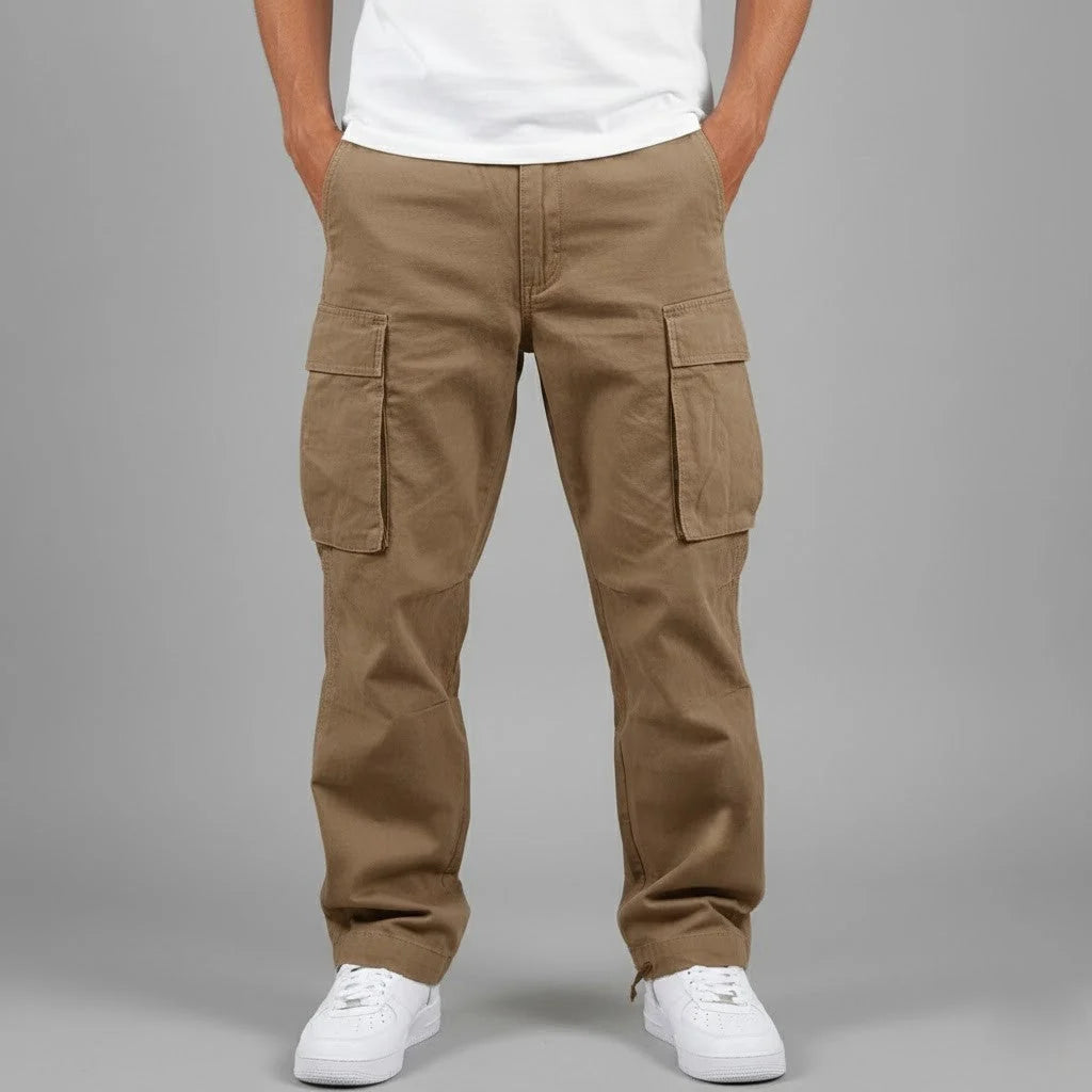 Men’s Cargo Trousers – Relaxed Fit, Drawstring Size, Multiple Pockets