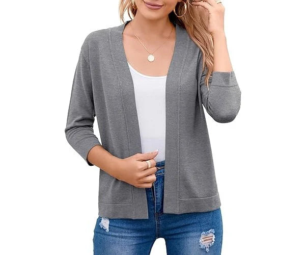 Women's Knit Cardigan – Short, Open Front