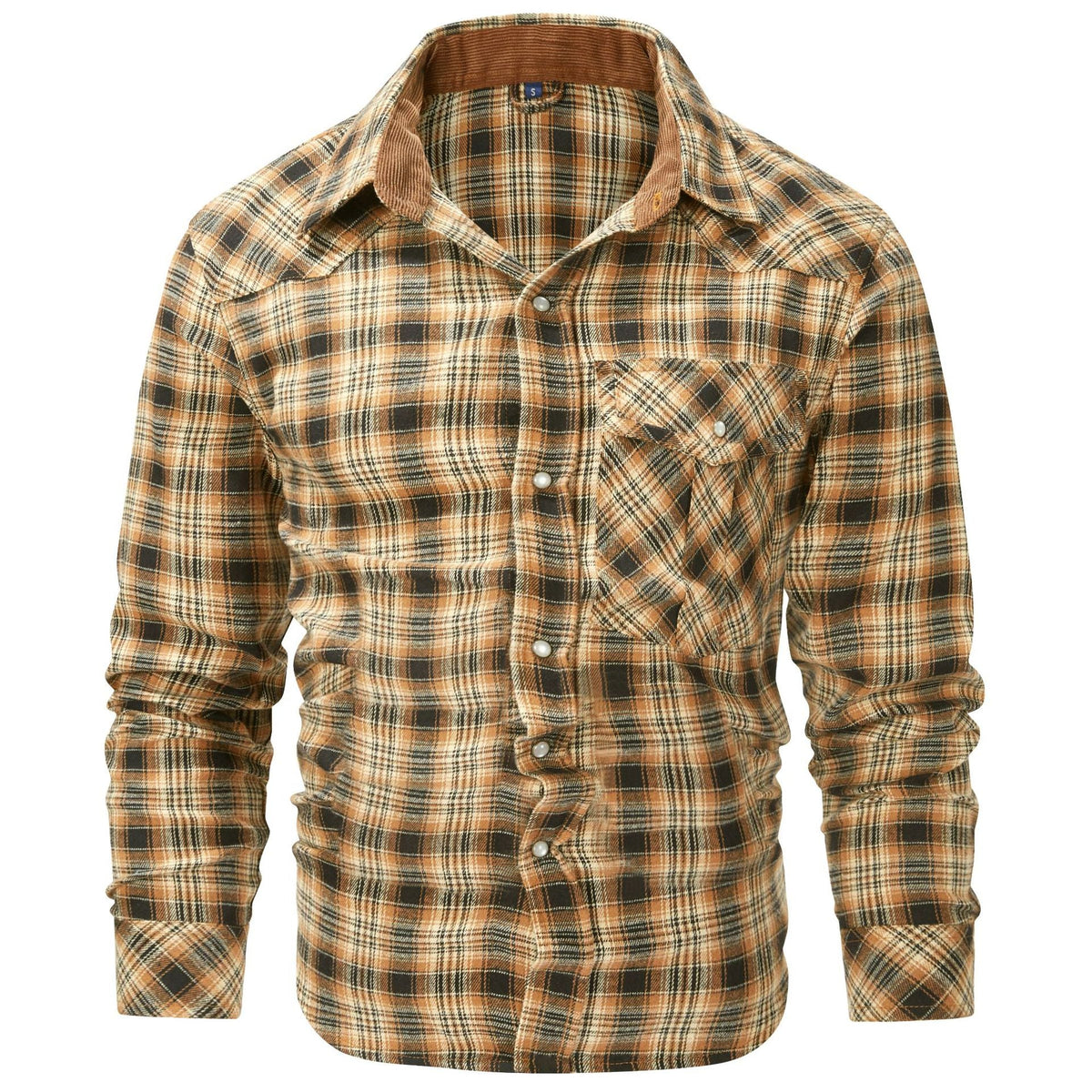 Men's Plaid Flannel Shirt – Mother-of-Pearl Button Cardigan Style