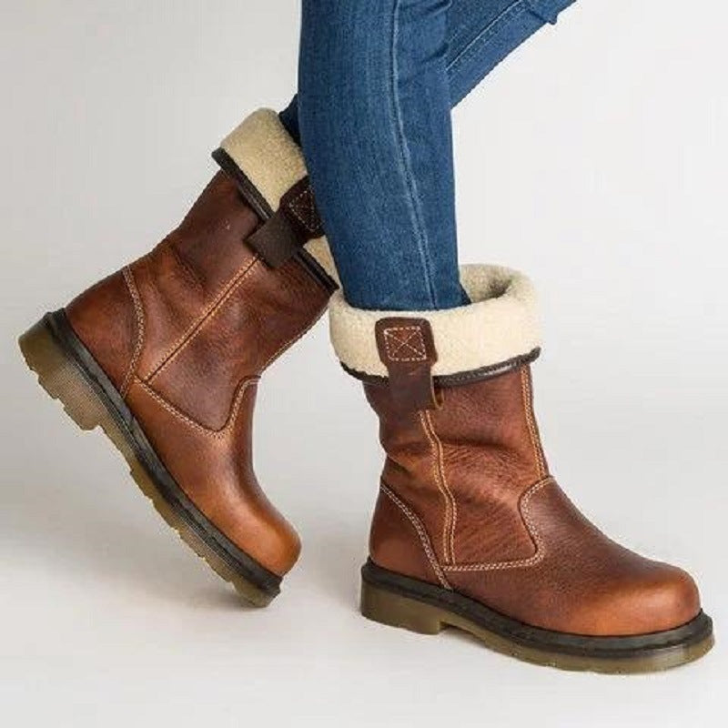 Women's Mid-Calf Boot – Pull-On Shaft, Round Toe, Lightweight Sole