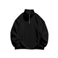 Men's Straight-Neck Half-Zip Sweater – Brushed Wool-Effect Lining