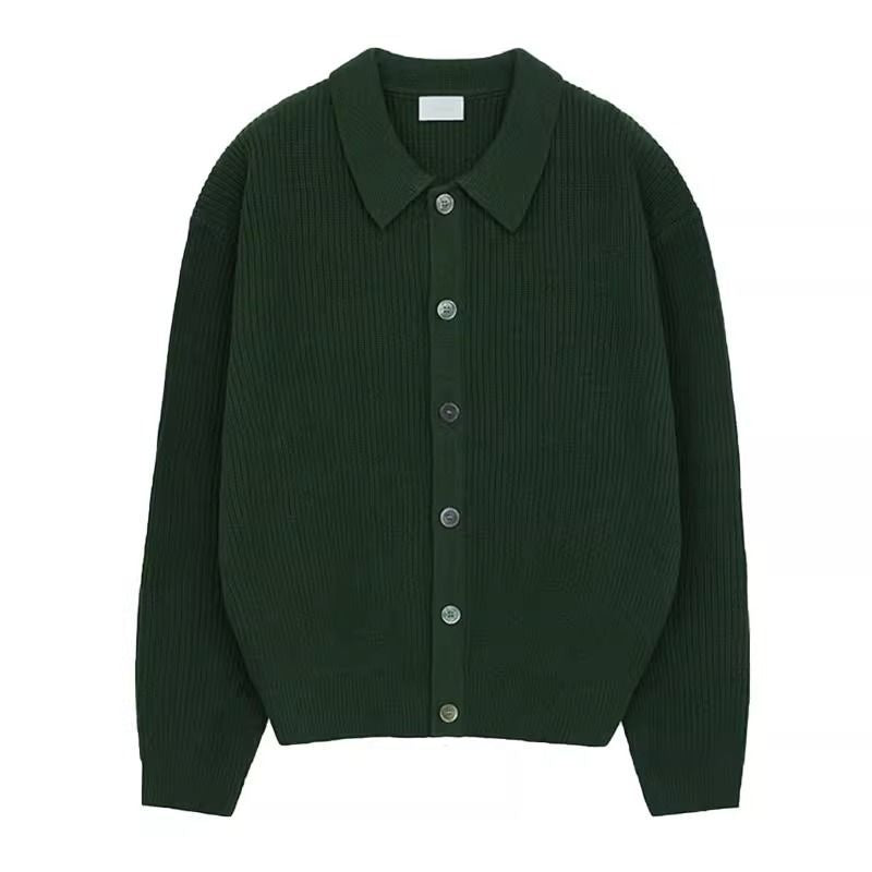Men's Ribbed Knit Cardigan - Buttoned Relaxed Fit