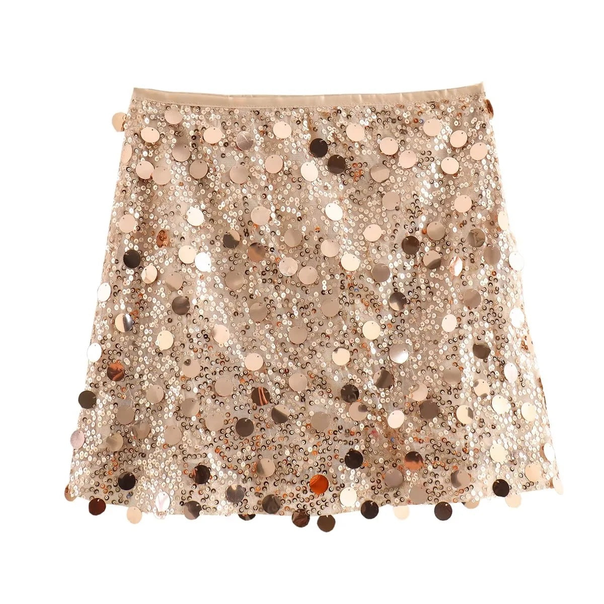 Women's Mini Sequin Skirt – Sheath Silhouette, Shiny Effect