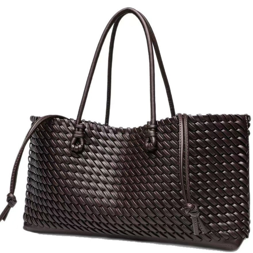 Women's Braided Tote Bag – Structured Rectangular Shape