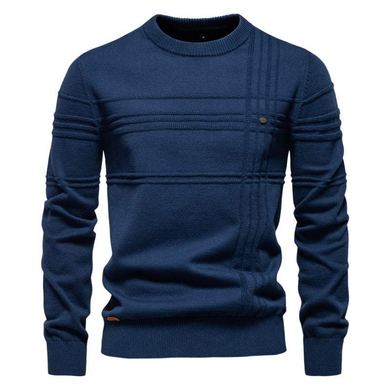 Men's Cotton Crew-Neck Sweater – Timeless Slim Fit