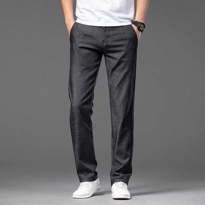 Men's Lyocell Trousers – Lightweight Relaxed Straight Fit