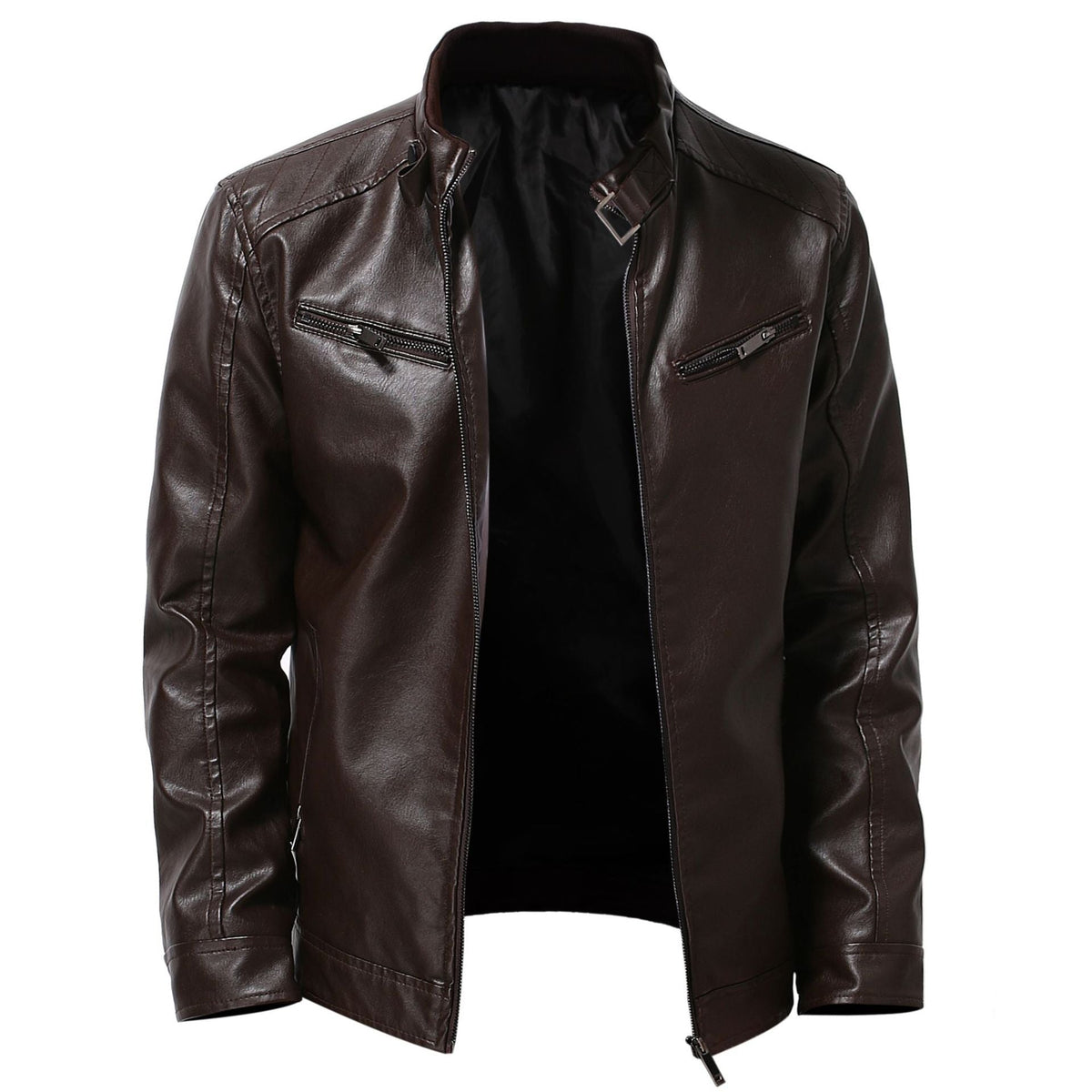Men's Fitted Zip Jacket – Crew Neck with Pockets
