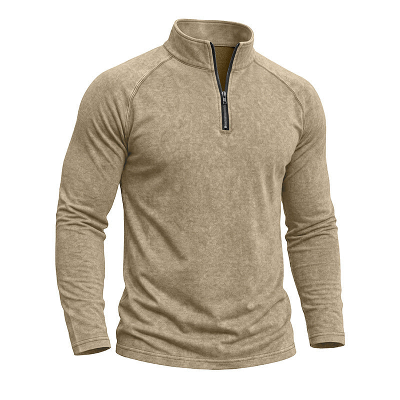 Men's Cotton Sweatshirt – Slim Fit with a Retro Worn Effect