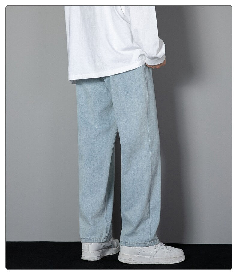 Men's Straight-Leg Jeans – Slimming Effect Mid-Rise