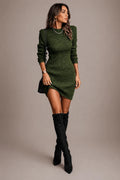 Women's Ribbed Mini Sweater Dress – Close-Fitting
