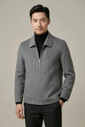 Men's Wool Jacket – Short Collar, Modern Business Style
