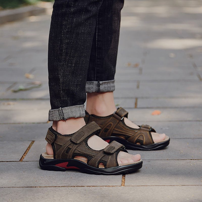 Men's Roman Sandals – Leather-Look Upper, Outdoor Style