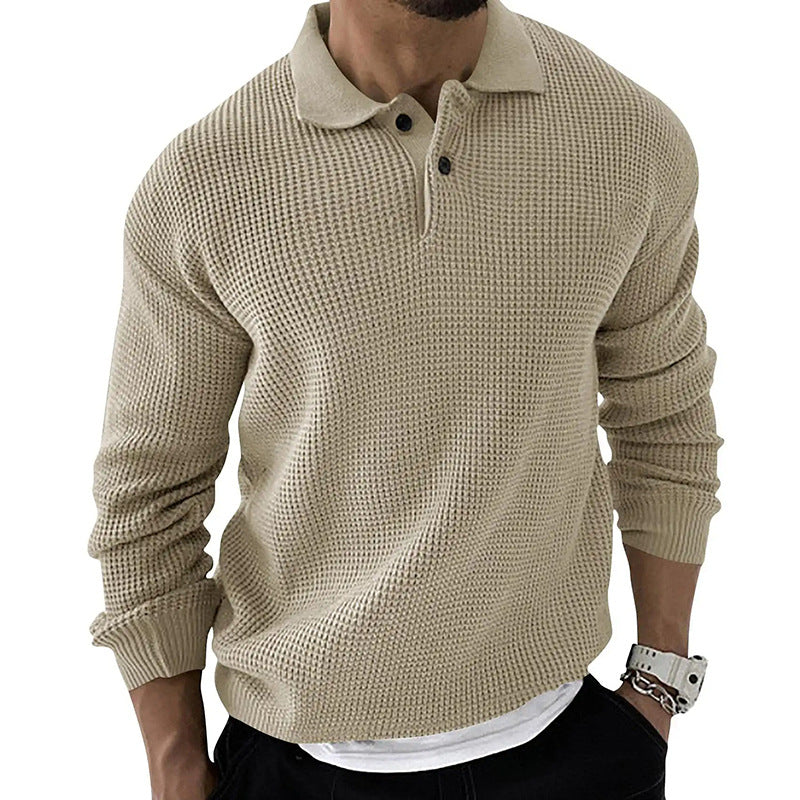 Men's Honeycomb-Knit Sweater – Slim-Fit Polo Collar