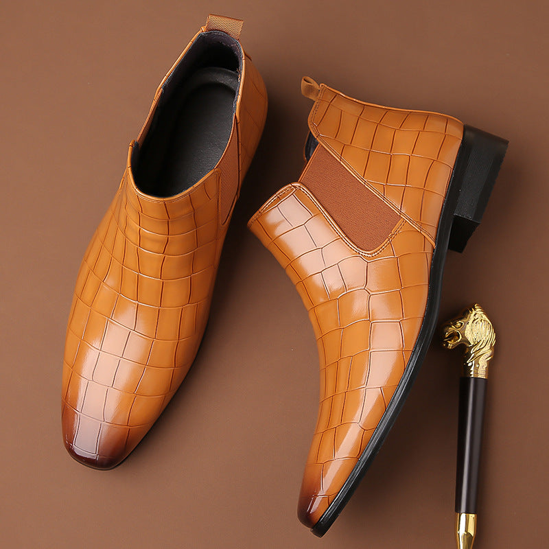 Men's Chelsea Boots – Glossy Finish, Modern Style