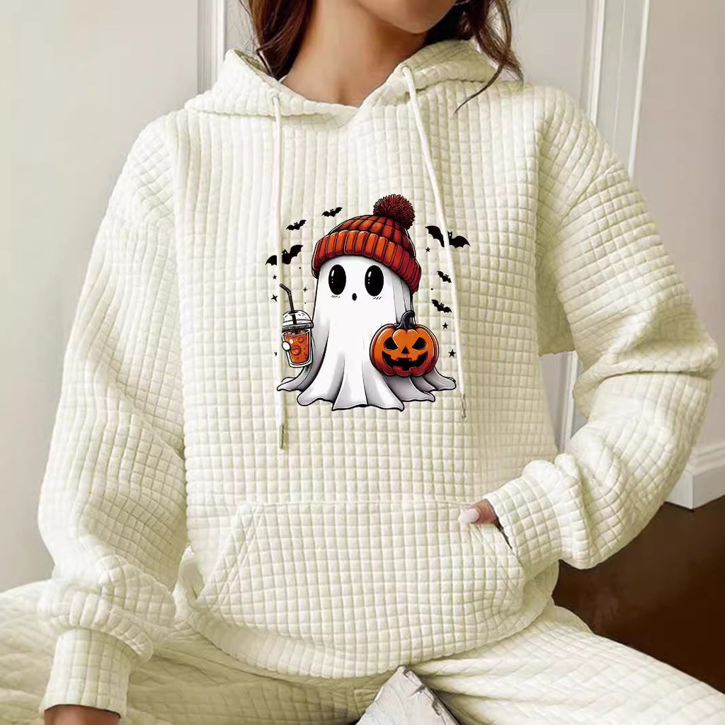 Women's Halloween Printed Hoodie – Oversized Fit Long Sleeves