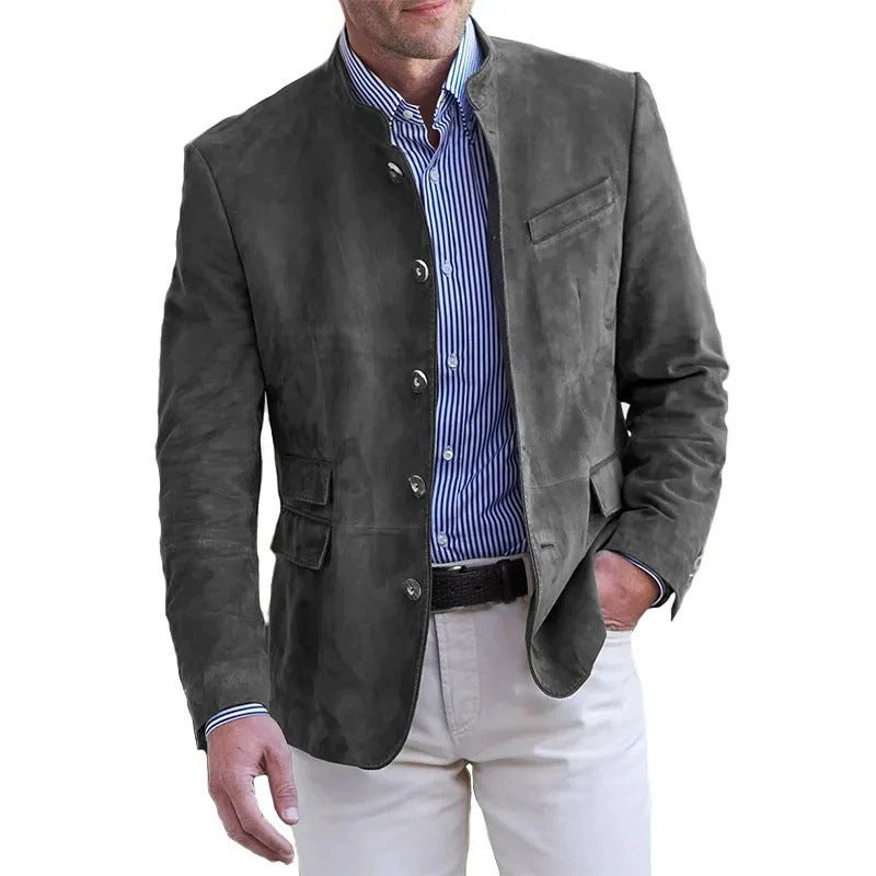 Men's Casual Blazer - Straight Collar and Soft, Relaxed Fit