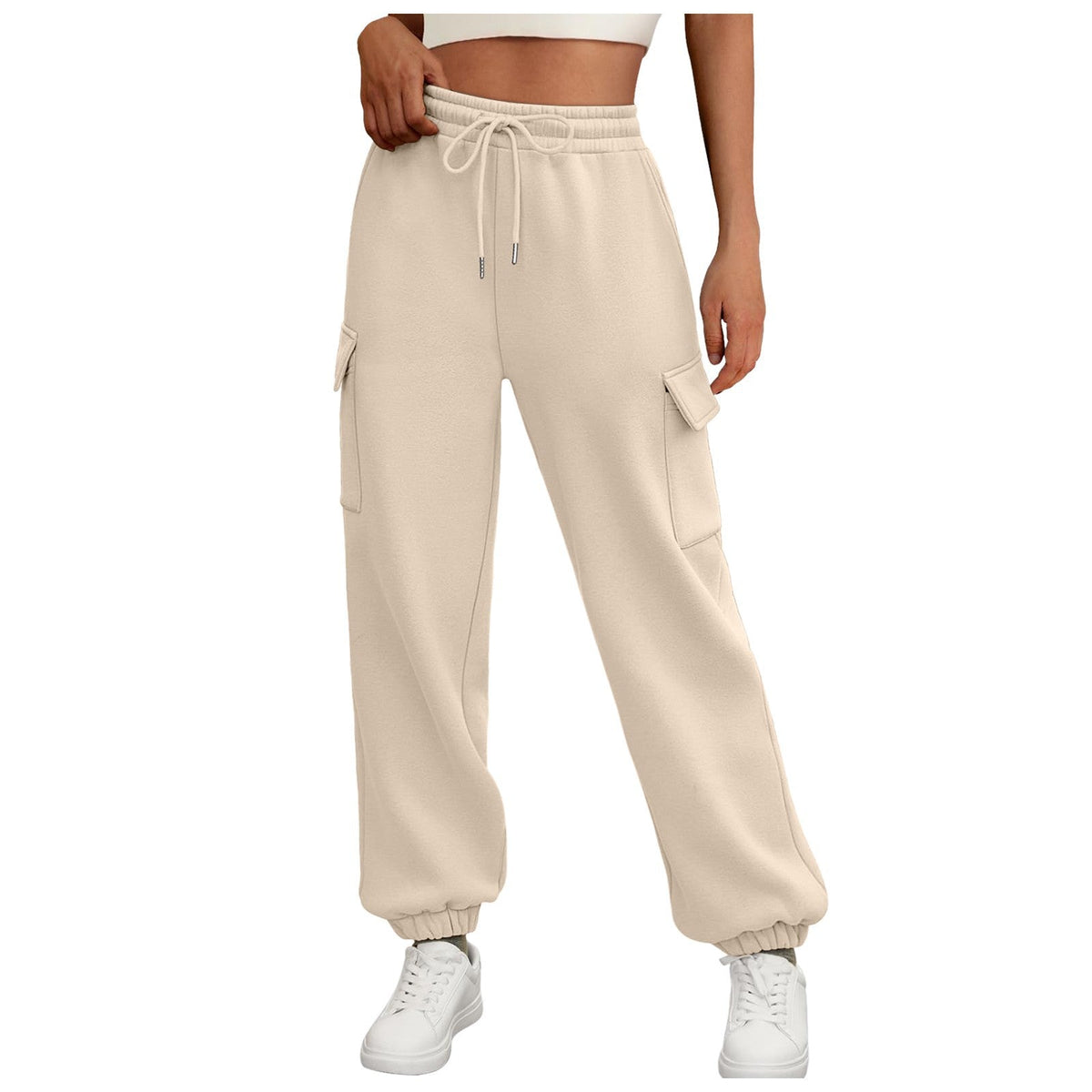 Women's Cargo Jogger Trousers – Relaxed Fit with Fleece Lining