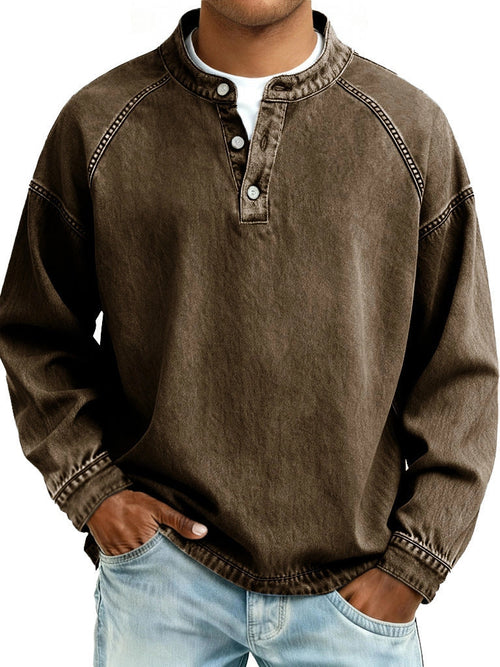 Casual Men's Long-Sleeve Shirt – Vintage Loose Fit