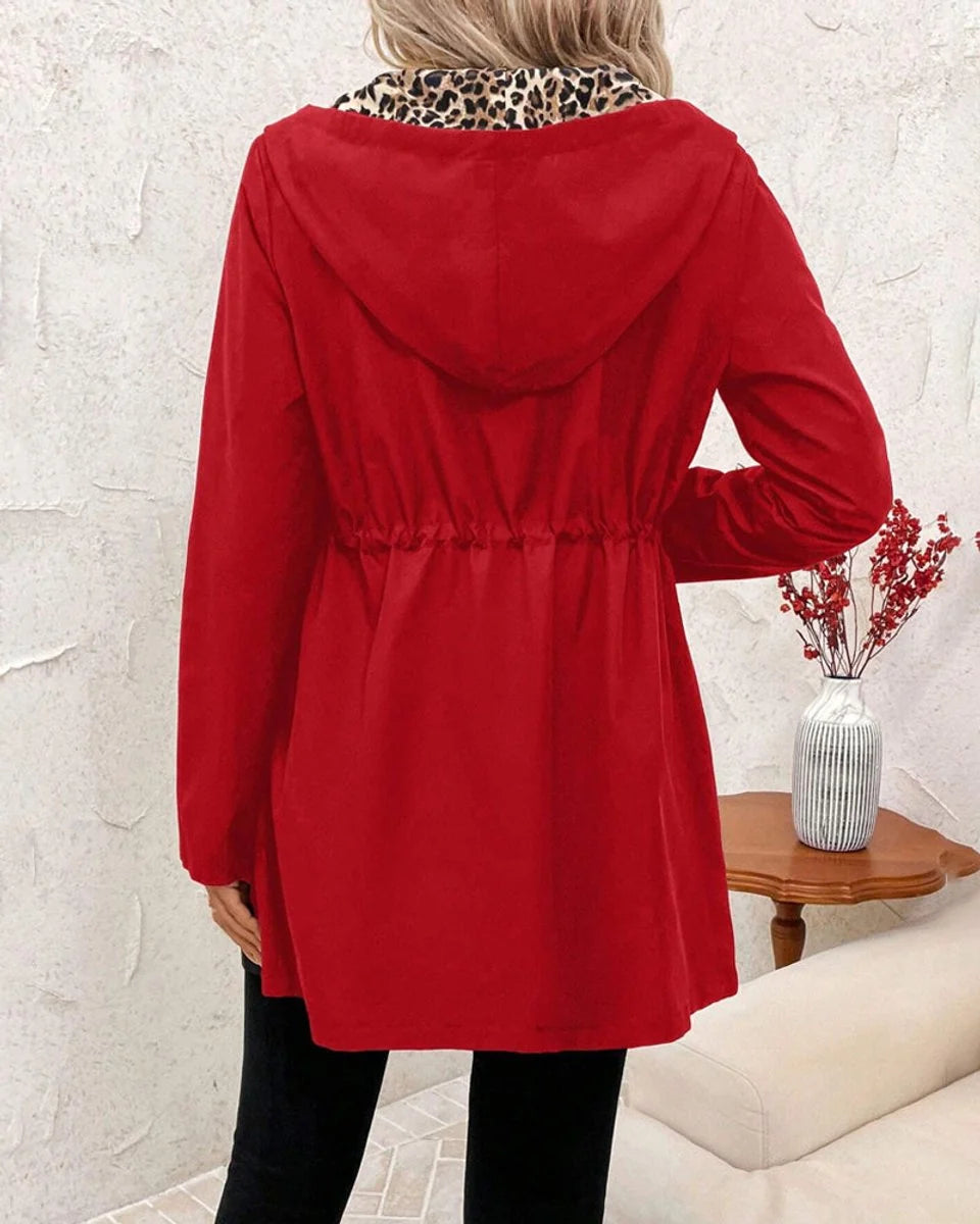 Women's Hooded Reversible Jacket - Casual double-sided design