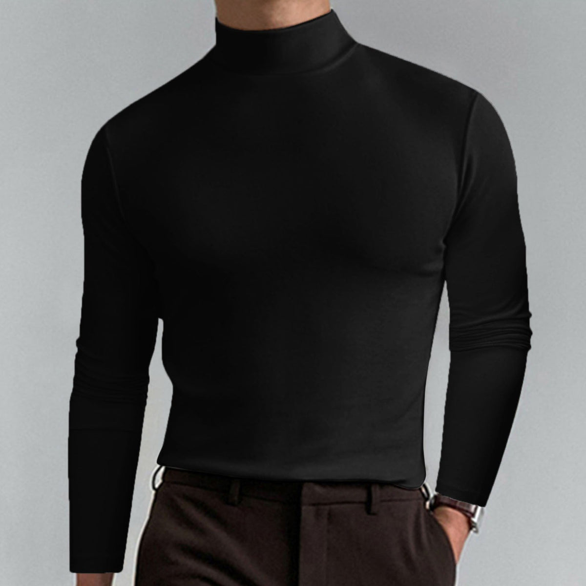 Men's Turtleneck T-Shirt – Classic-Fit Long Sleeve