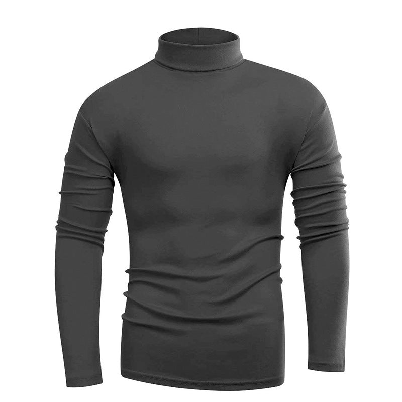 Men's Long-Sleeved Top with Funnel Neck – Warm Fleece Interior