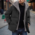 Men's Thick Quilted Ski Jacket – Relaxed Fit with Hood